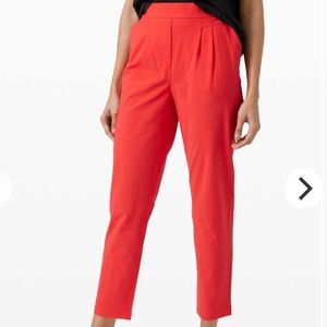 $148 Lululemon Your True Trouser High Rise Pant Carnation Red